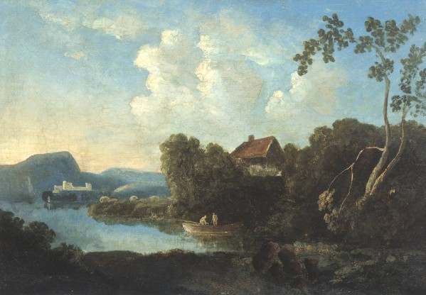 Two men in a boat by Richard Wilson